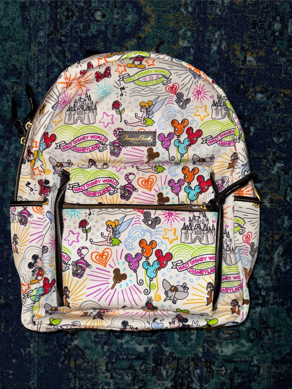 Dooney & Bourke White Multicolor Disney Sketch Backpack
